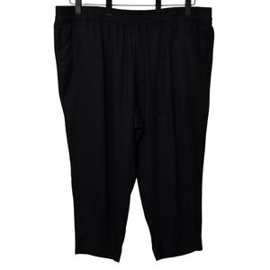 Old Navy Linen Blend Pants Plus Size‎ 3X Black High Rise Straight Comfort Waist